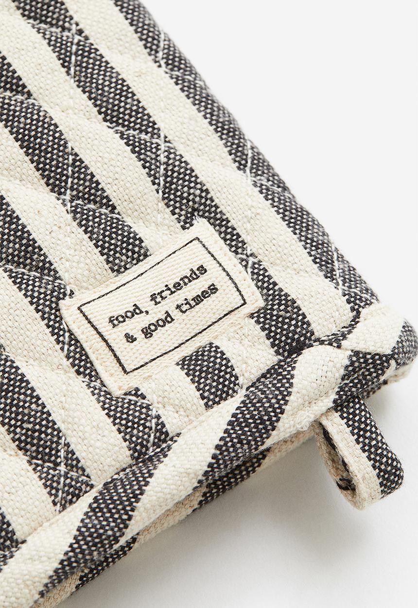 H&M - Striped oven glove  - dark grey/natural white