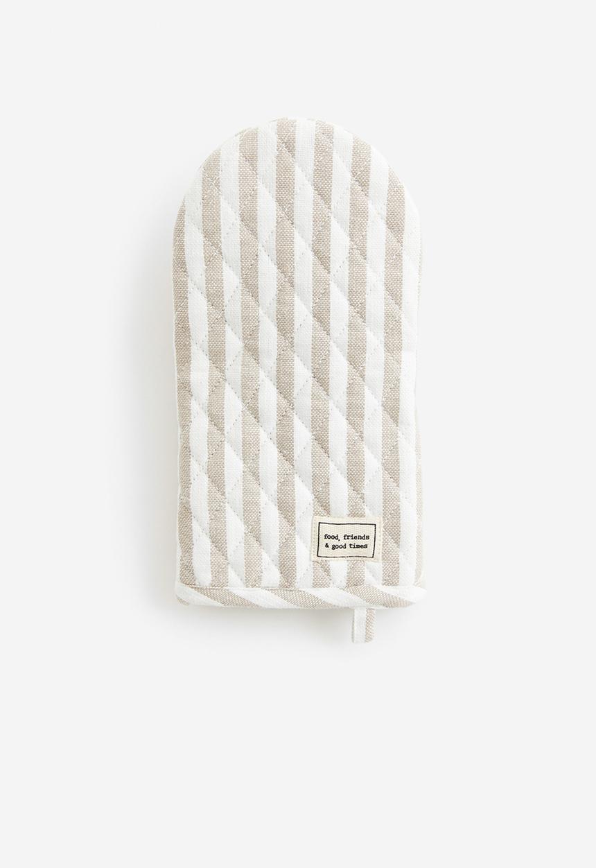 H&M - Striped oven glove  - light beige/white