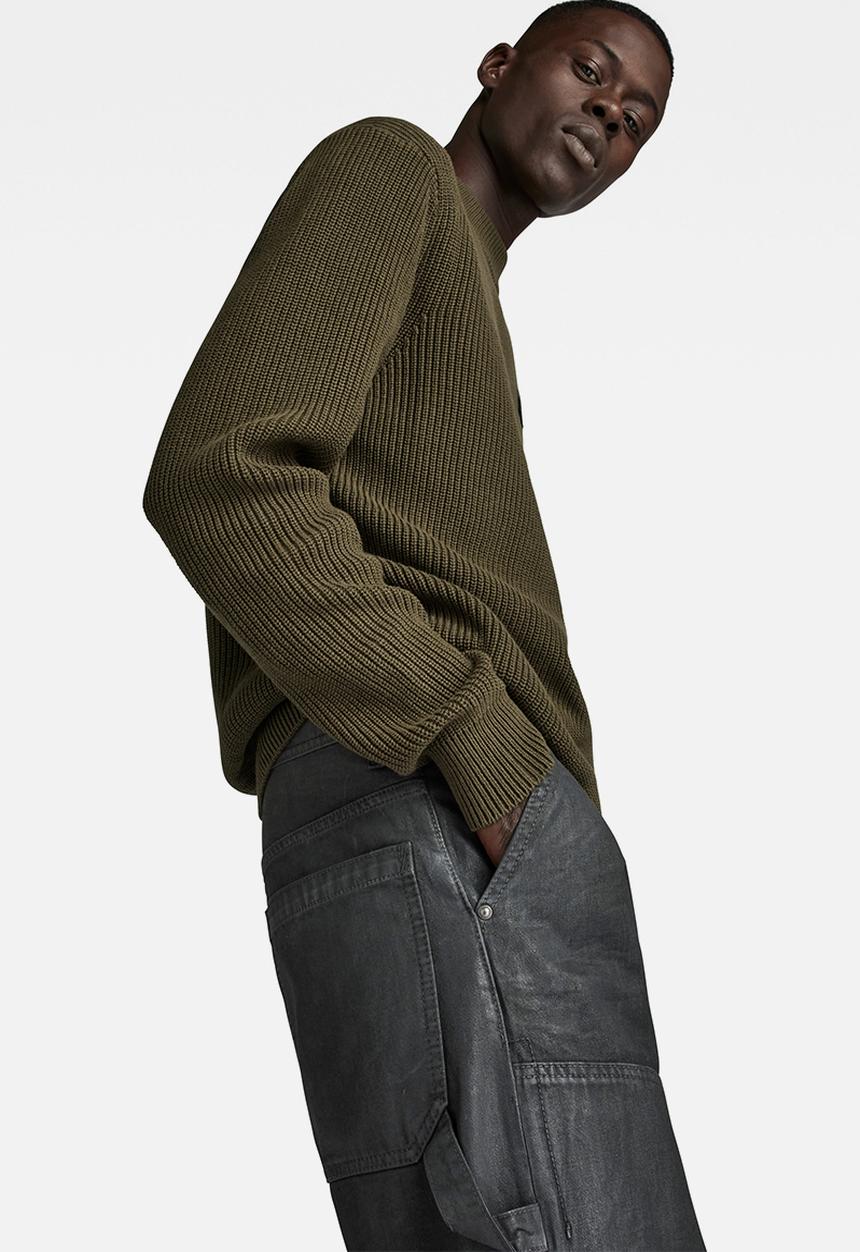 G-STAR - Pullover knitted sweater - dark olive
