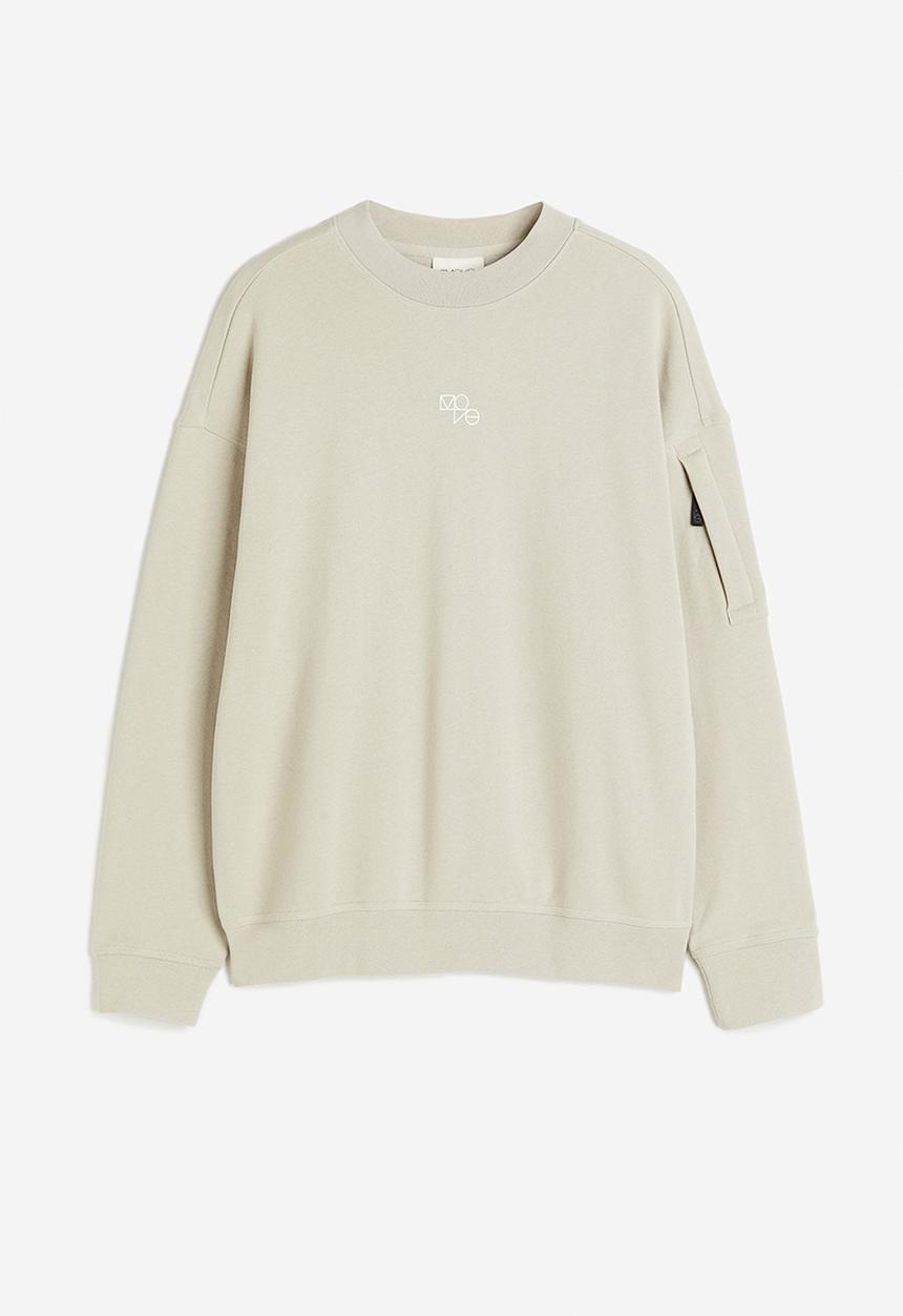 H&M - Drymove™ pocket-detail sweatshirt - light greige