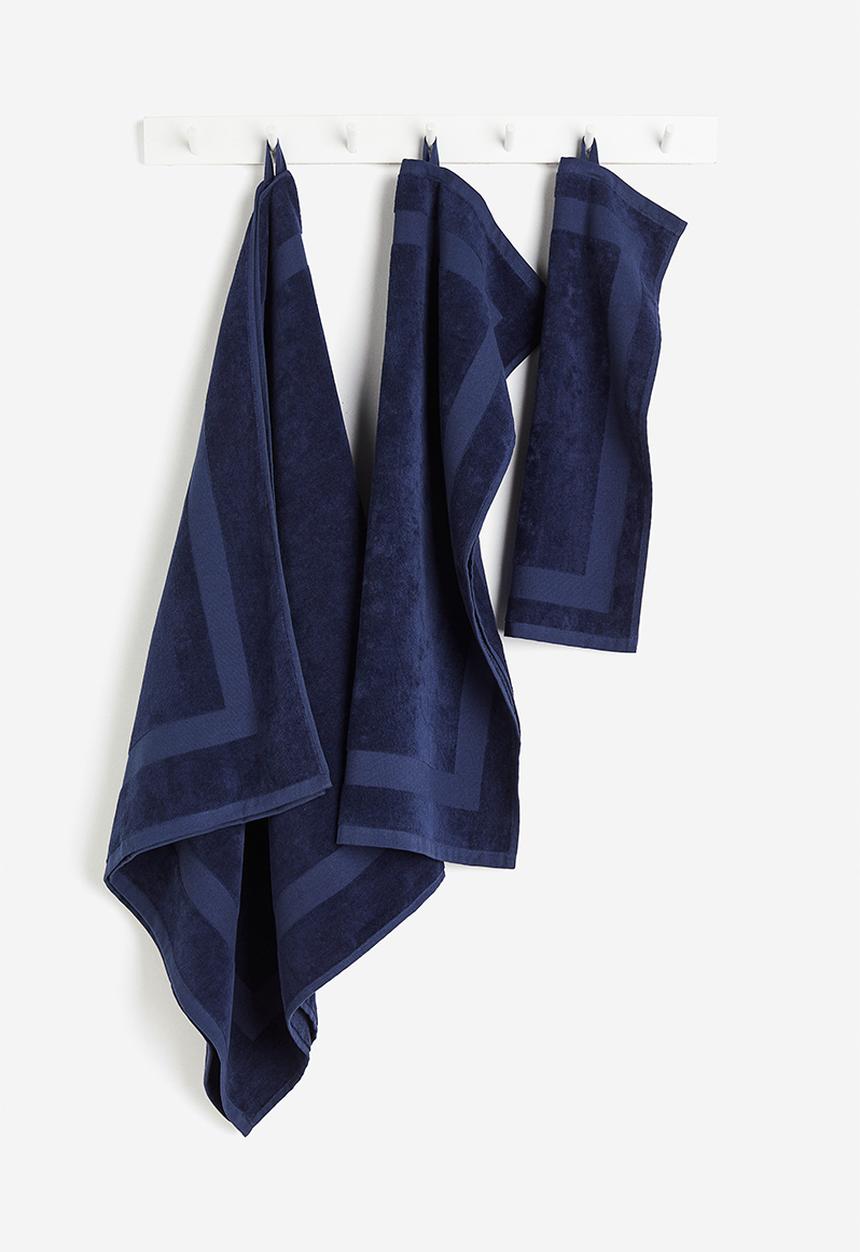 H&M - Velour bath towel - dark blue