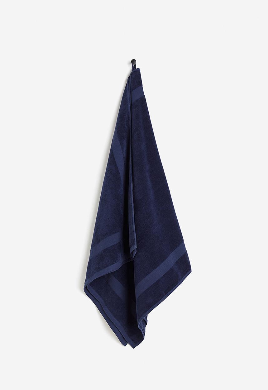 H&M - Velour bath towel - dark blue