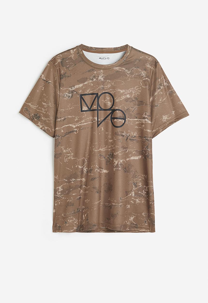 H&M - Drymove™ sports t-shirt - brown patterned