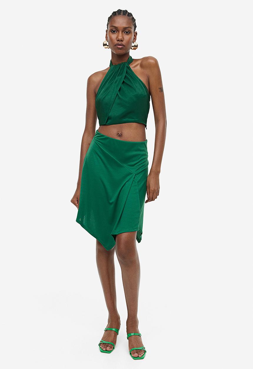 H&M - Asymmetric skirt - green