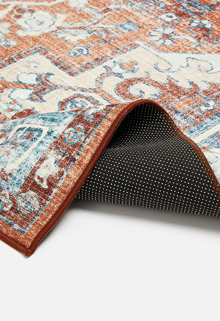 Sixth Floor - Brisbane Antique distressed Rug - Red & Blue