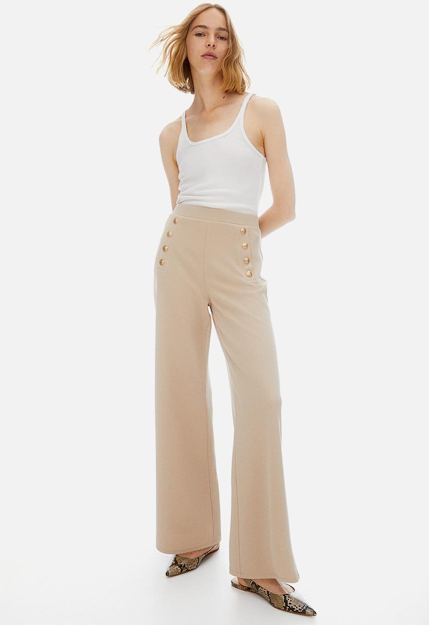 H&M - Button-front trousers - beige