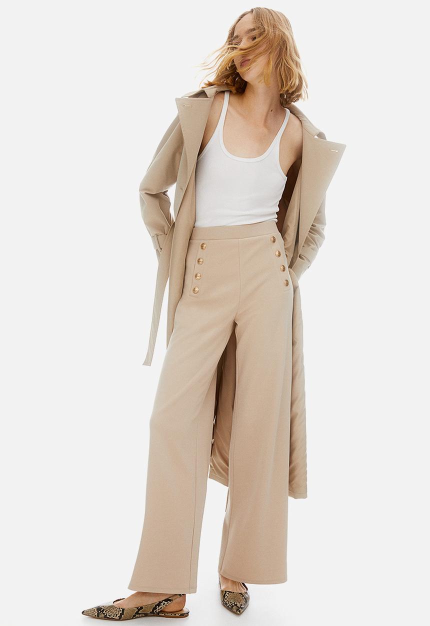 H&M - Button-front trousers - beige