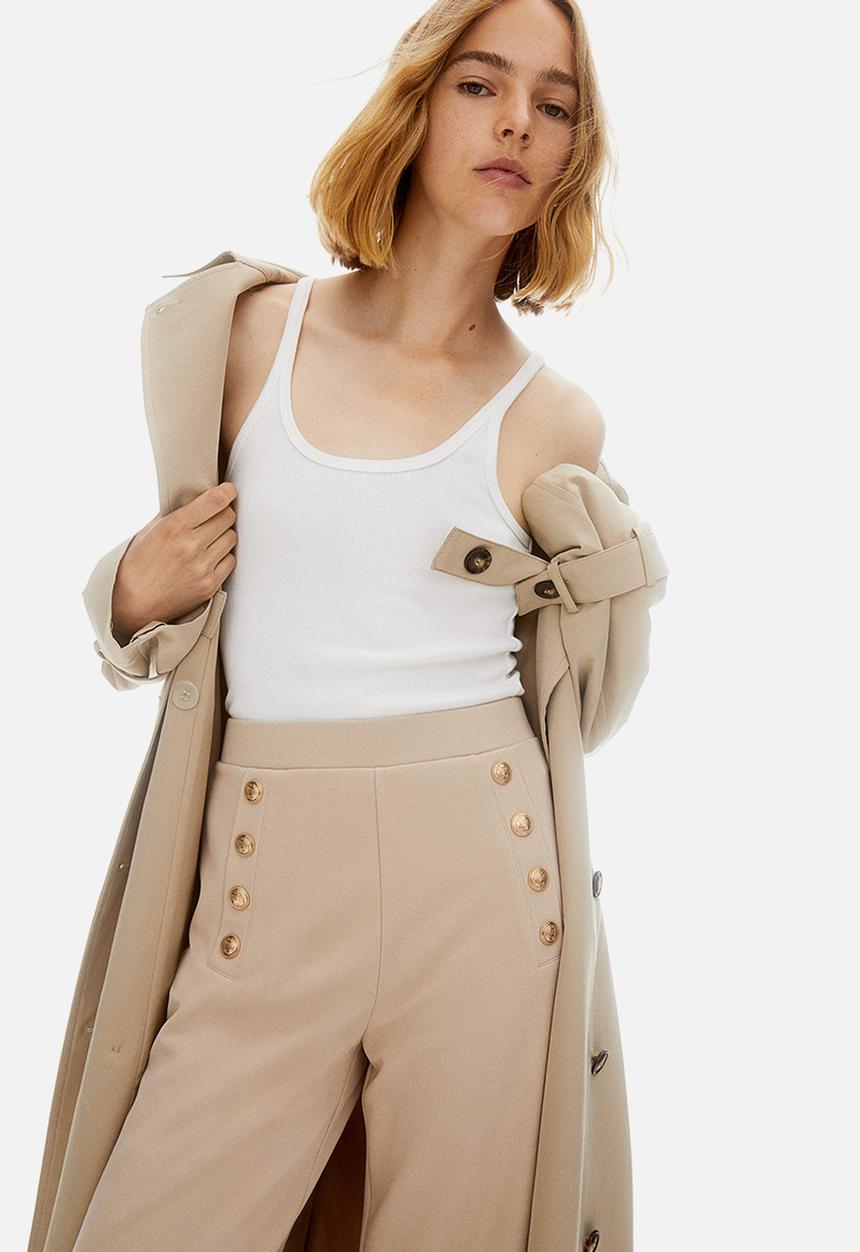 H&M - Button-front trousers - beige