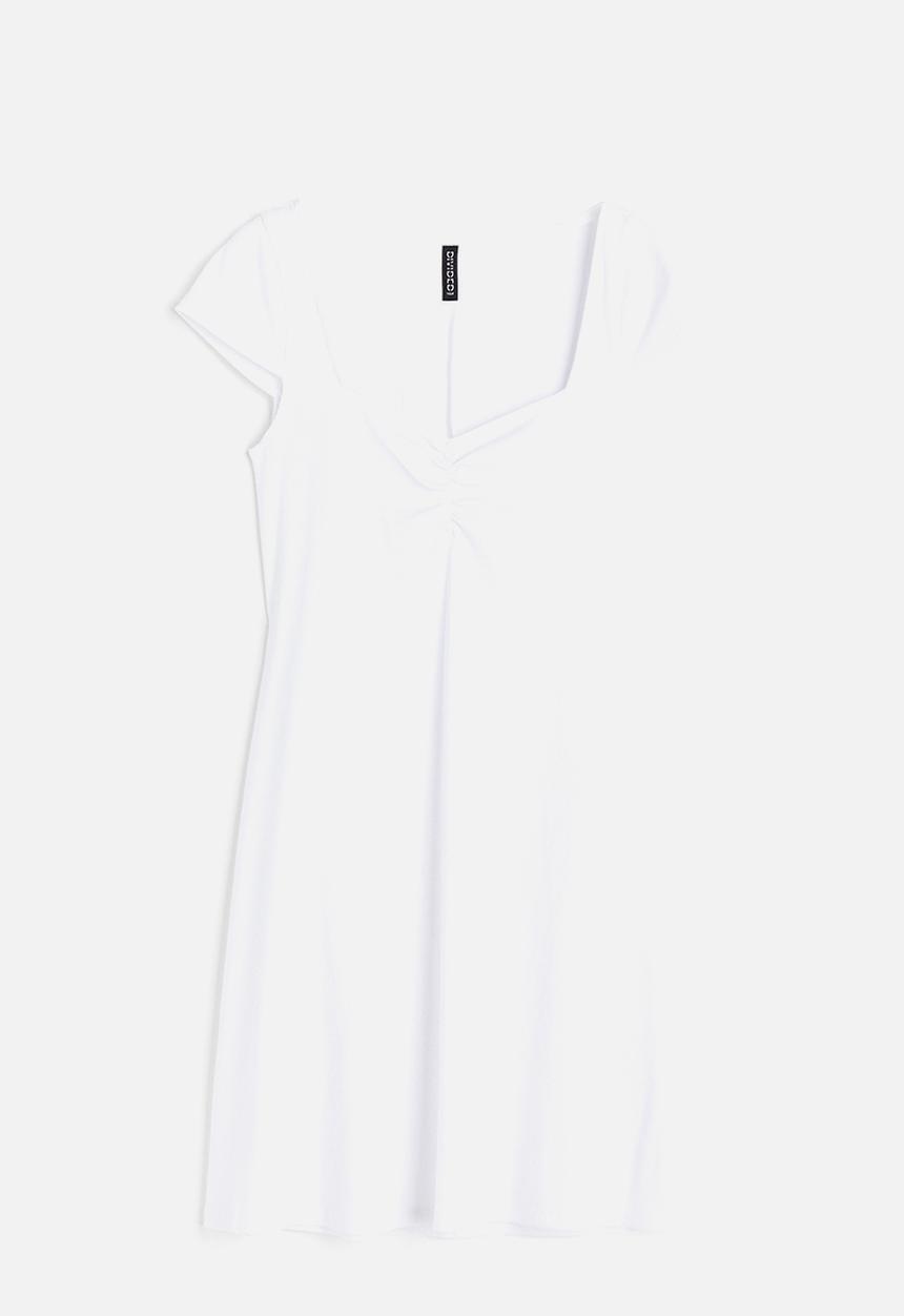 H&M - Cap-sleeved jersey dress - white