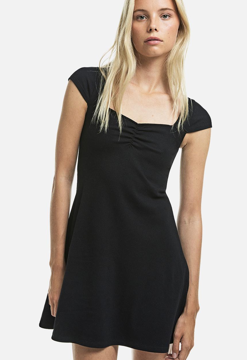 H&M - Cap-sleeved jersey dress - black