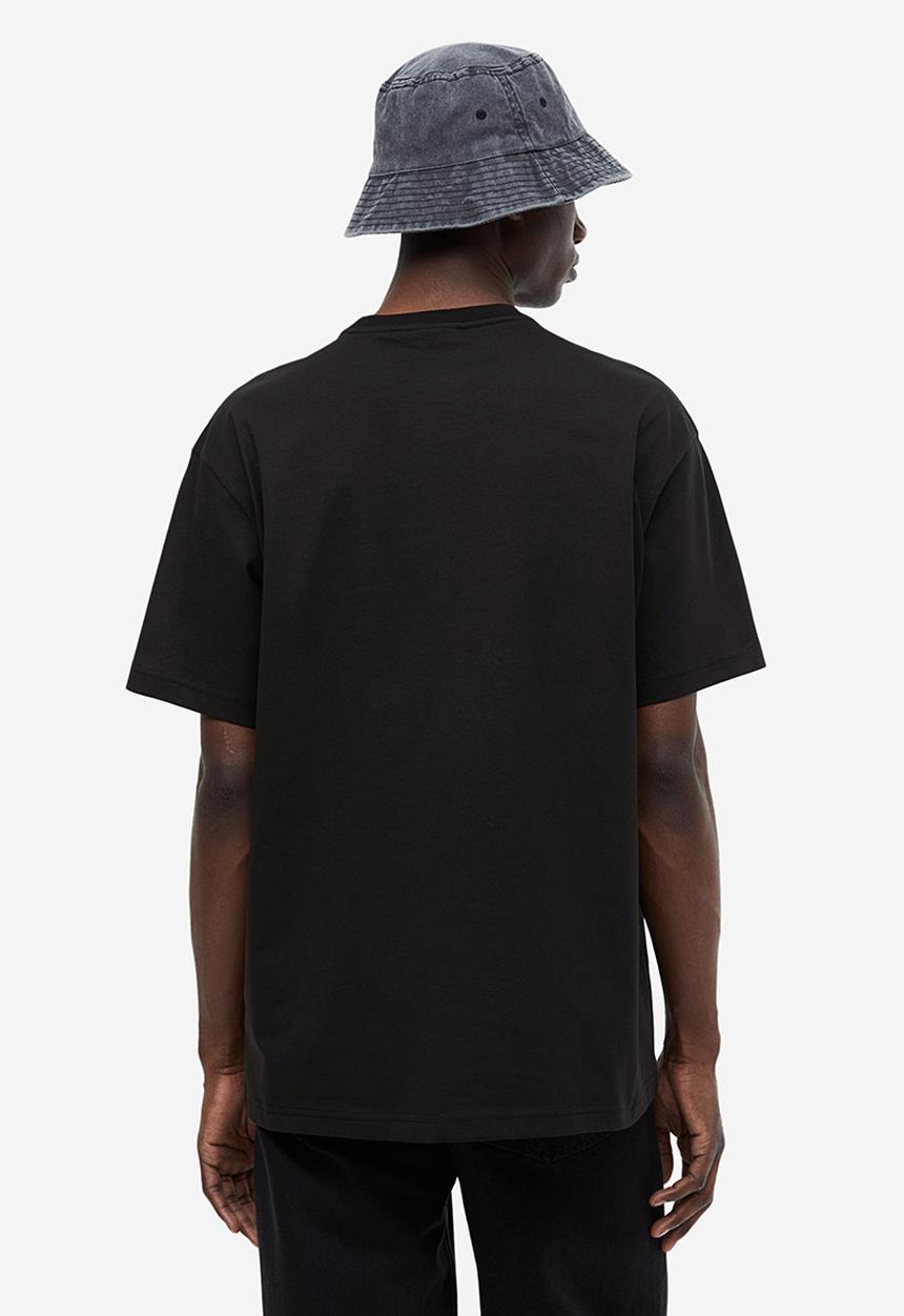 H&M - Relaxed fit printed t-shirt - black/new york