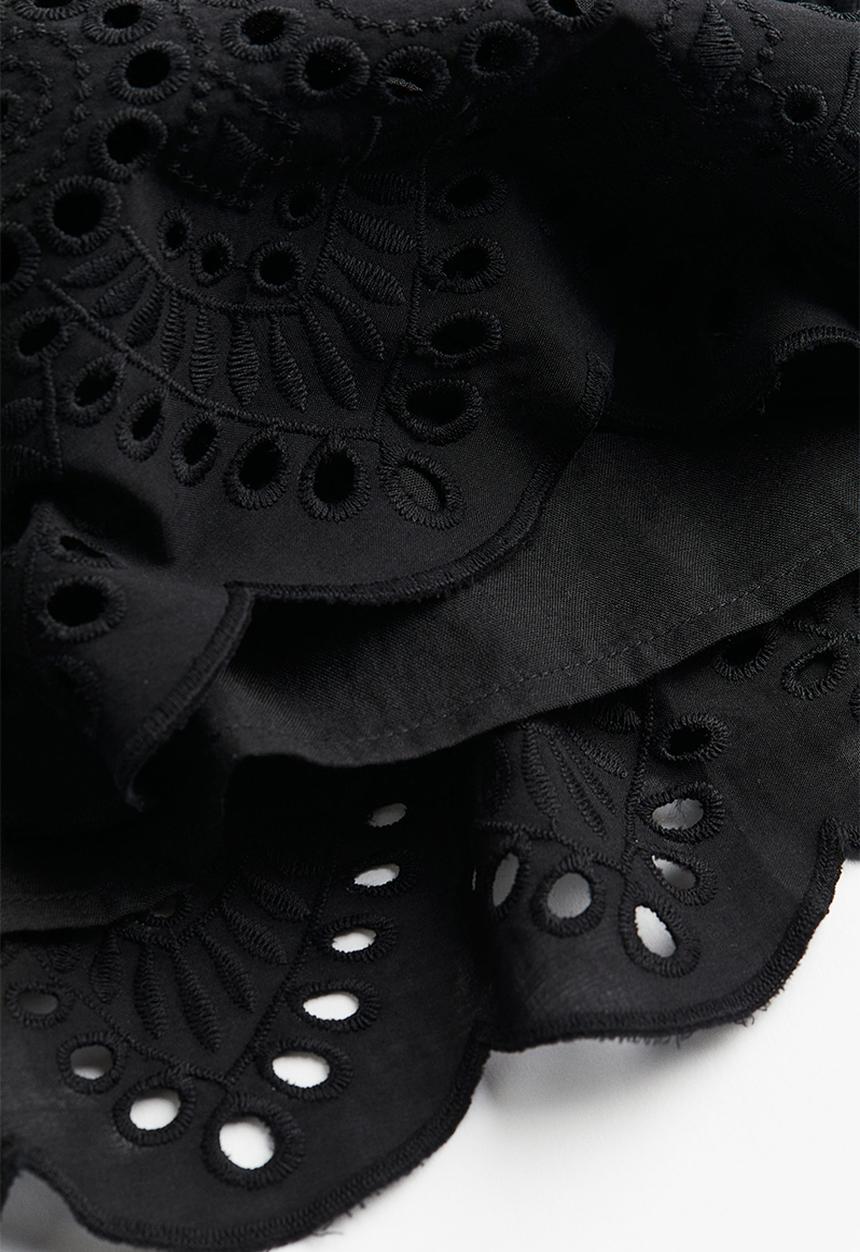 H&M - Broderie anglaise dress - black