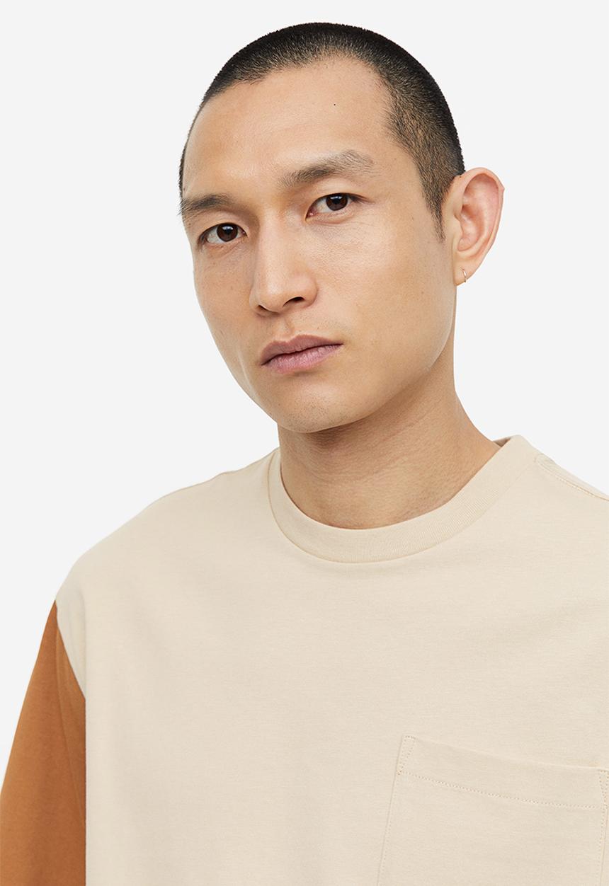 H&M - Relaxed fit pocket-detail t-shirt - beige
