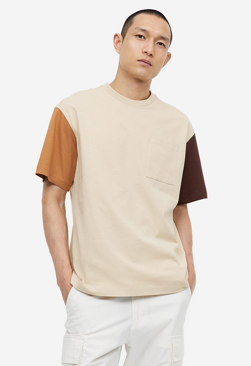 H&M - Relaxed fit pocket-detail t-shirt - beige