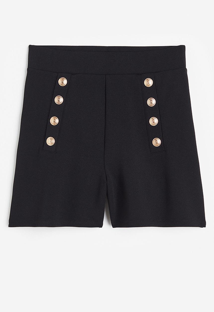 H&M - Button-front shorts - black