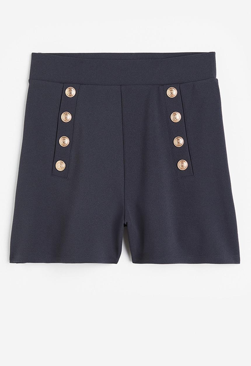 H&M - Button-front shorts - dark blue