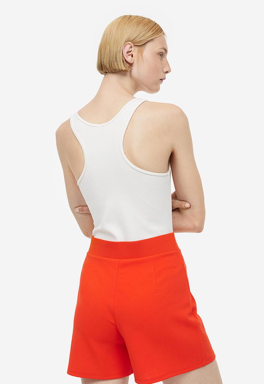 H&M - Button-front shorts - red