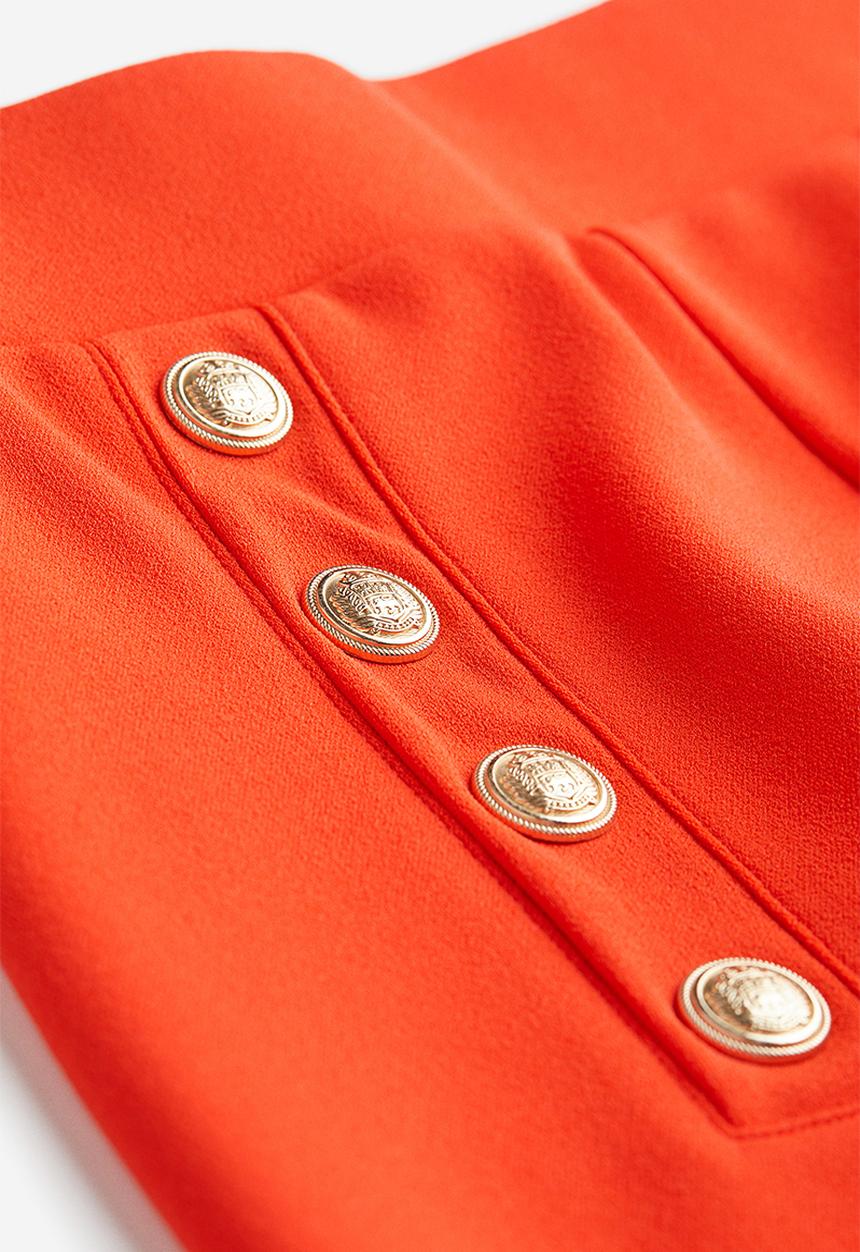 H&M - Button-front shorts - red