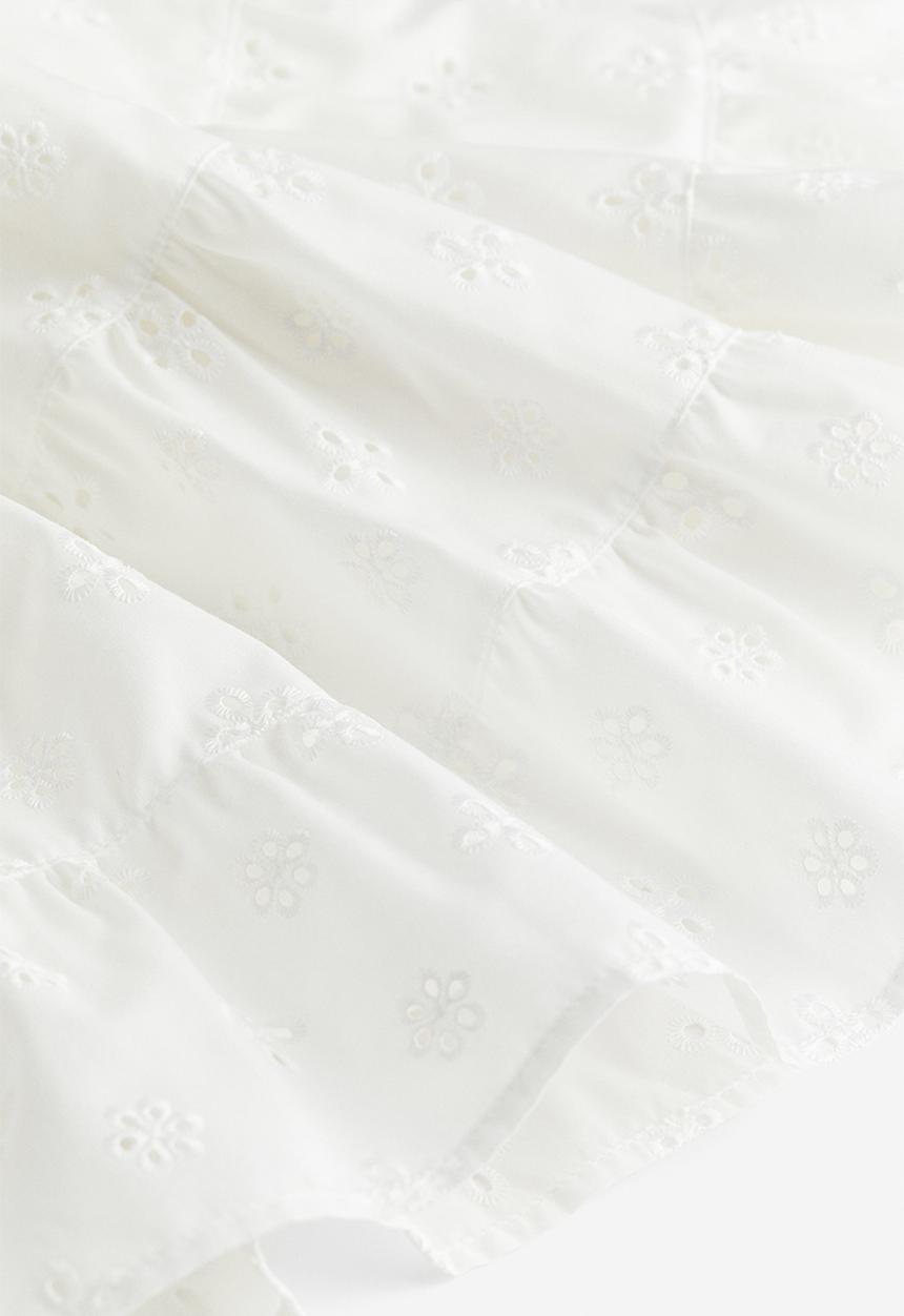 H&M - Broderie anglaise tiered skirt - white