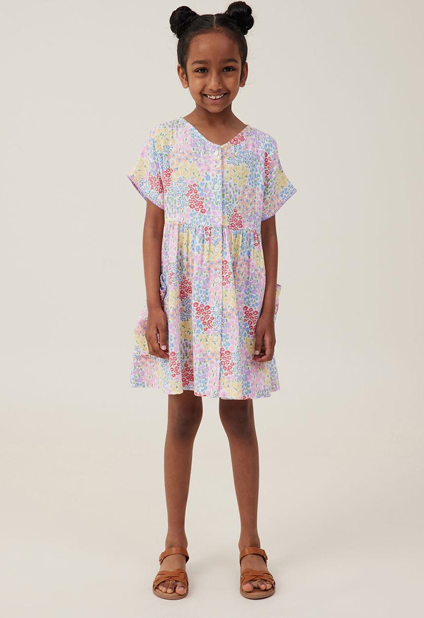 Cotton On - Isabel short sleeve dress - vanilla/floral fields
