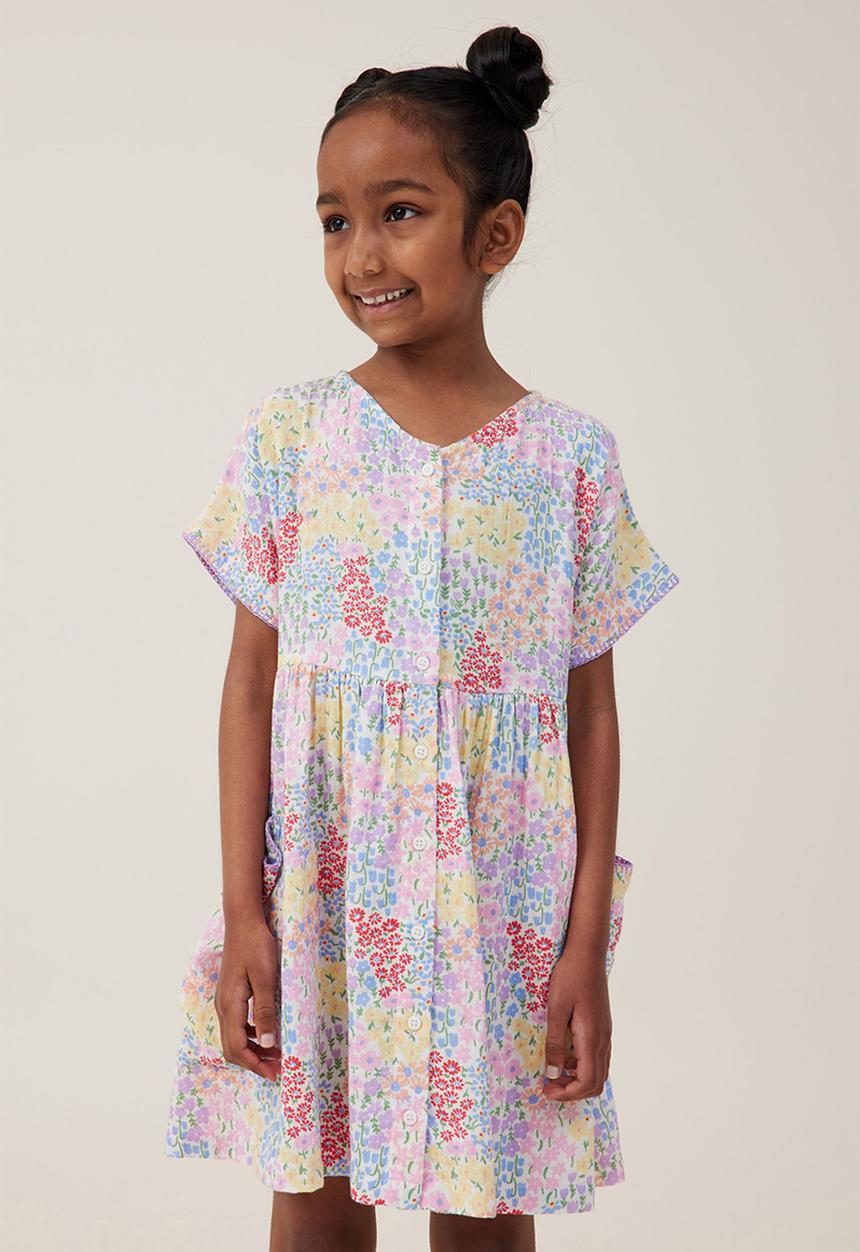 Cotton On - Isabel short sleeve dress - vanilla/floral fields
