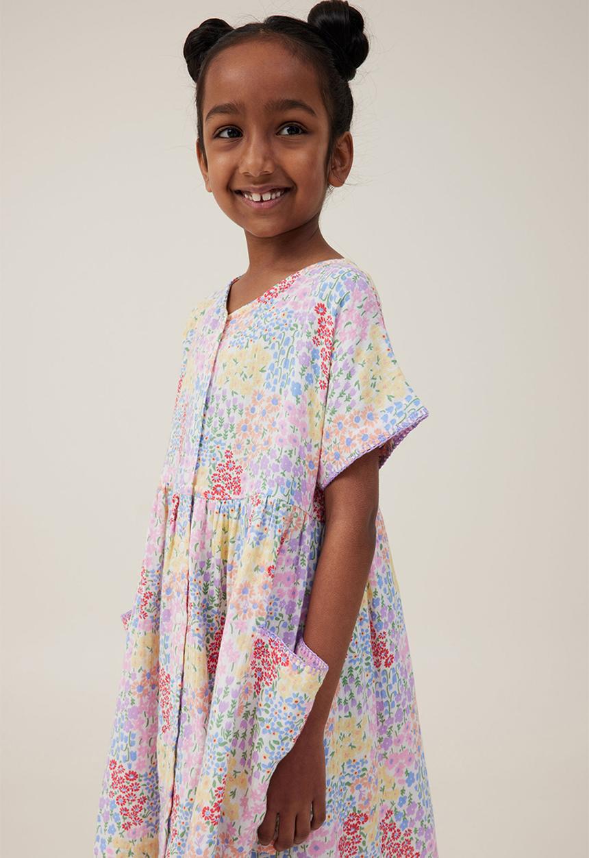 Cotton On - Isabel short sleeve dress - vanilla/floral fields
