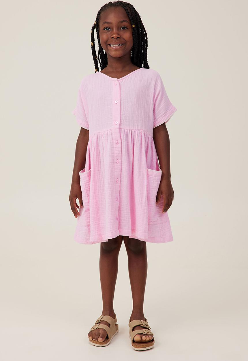 Cotton On - Isabel short sleeve dress - cali pink