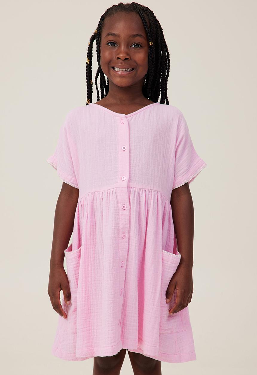 Cotton On - Isabel short sleeve dress - cali pink