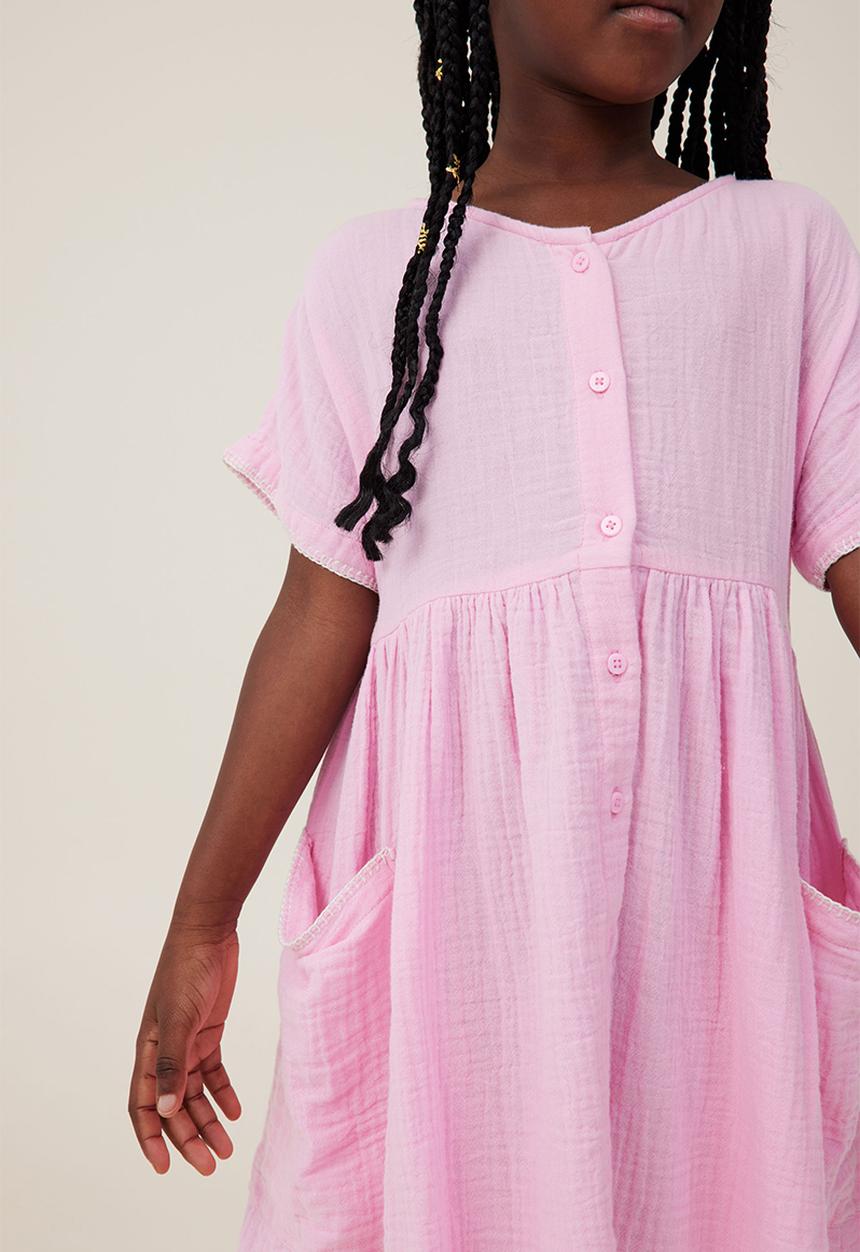 Cotton On - Isabel short sleeve dress - cali pink