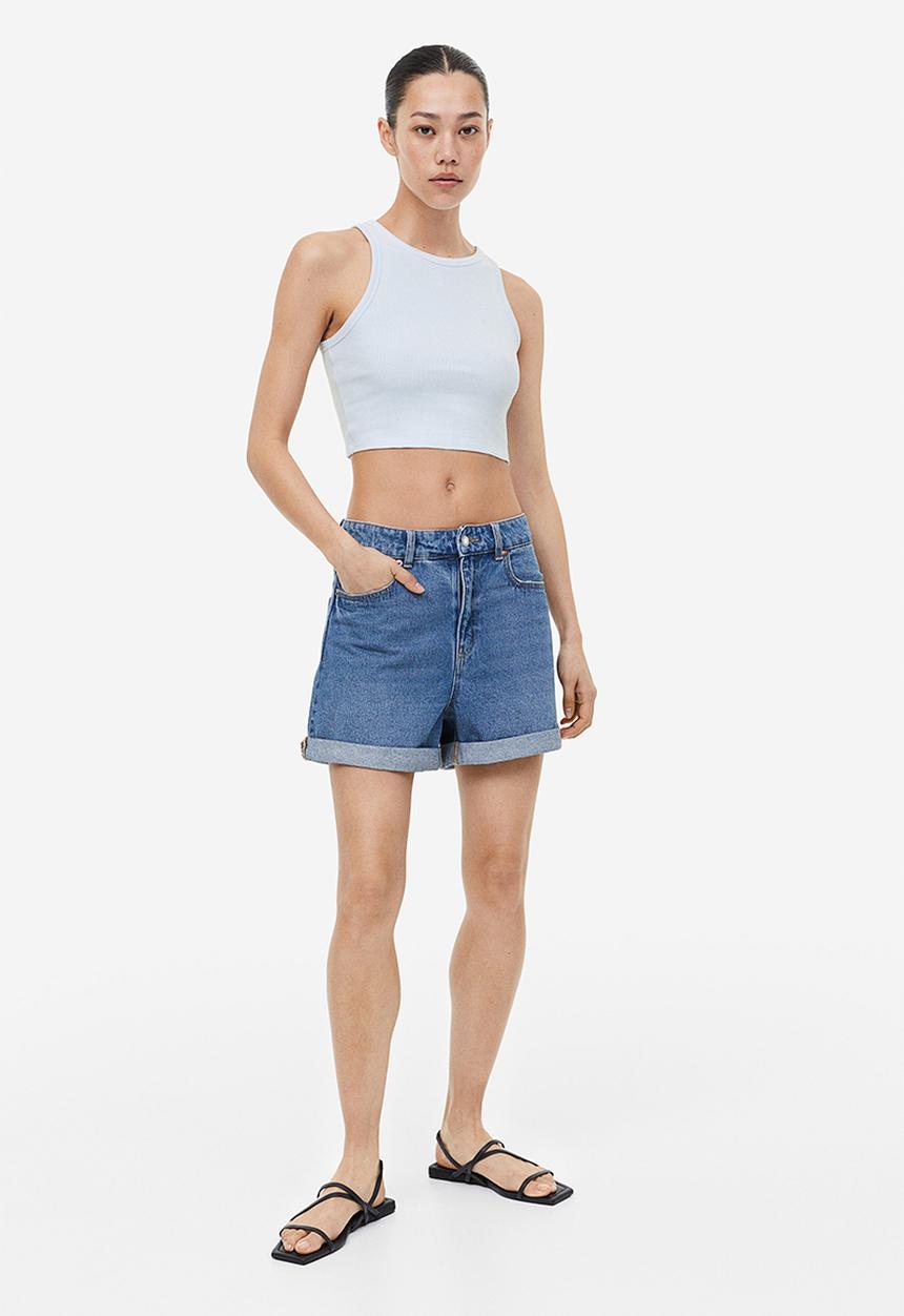 H&M - Cropped vest top - light blue 