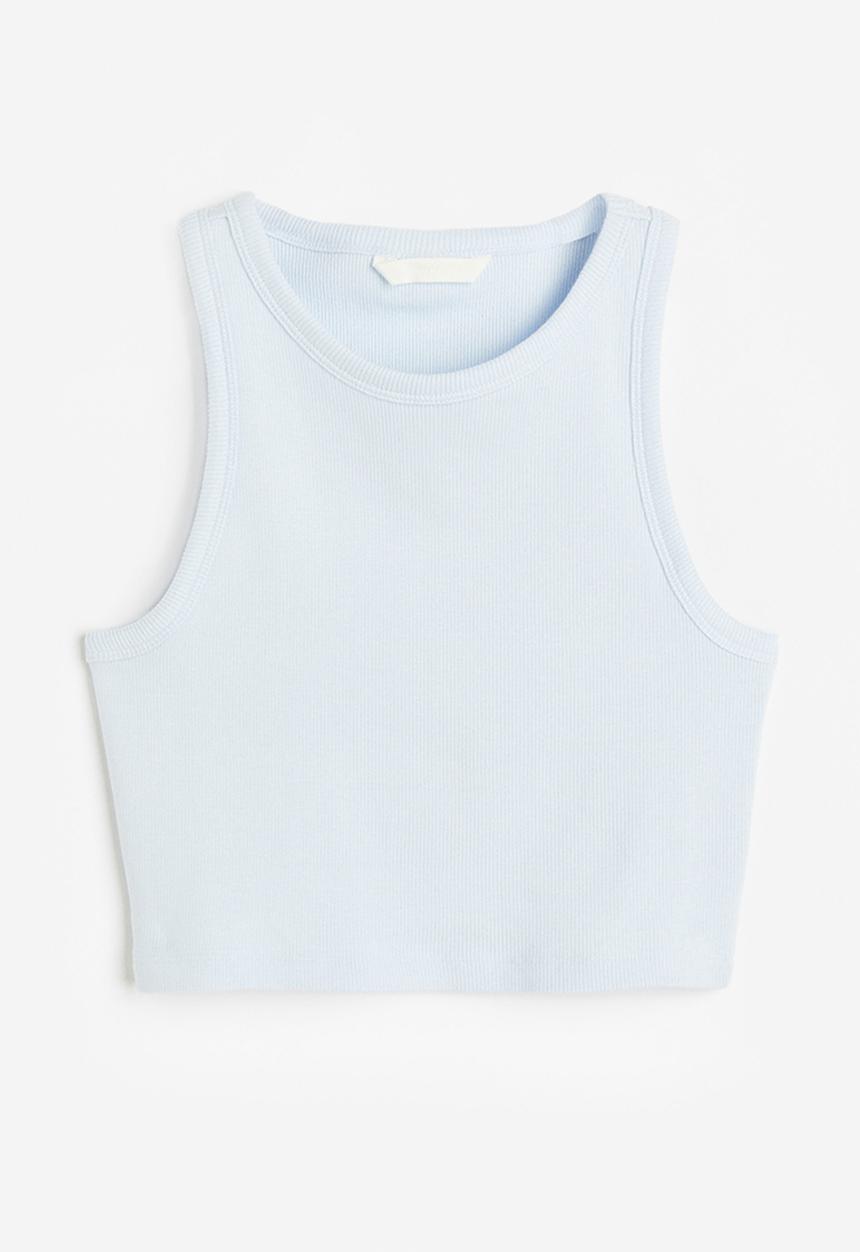 H&M - Cropped vest top - light blue 