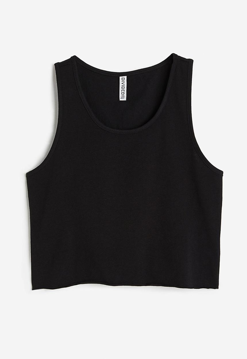 H&M - Cropped vest top - black