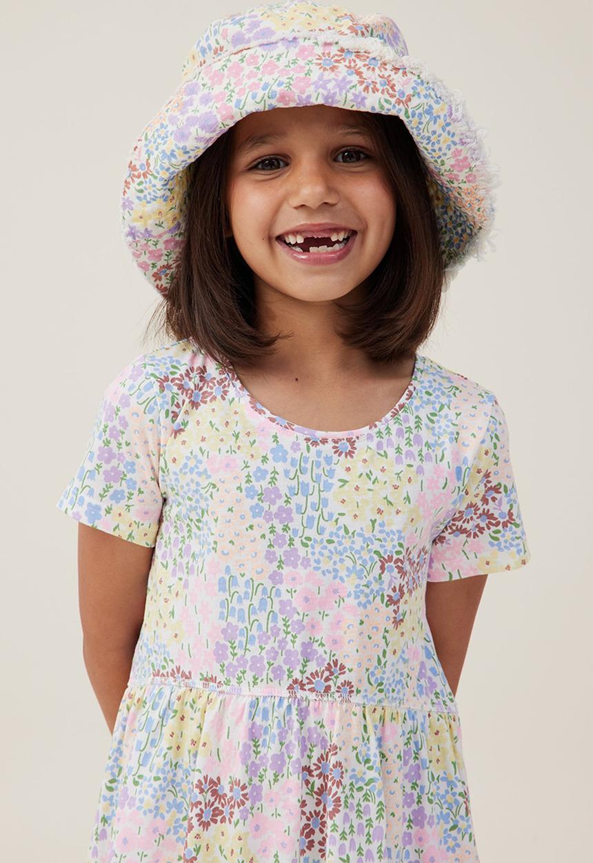 Cotton On - Charlie printed bucket hat - floral fields/blush pink