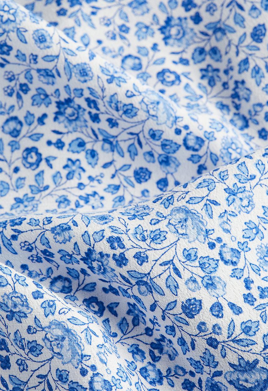 H&M - Crêpe skirt - white blue floral