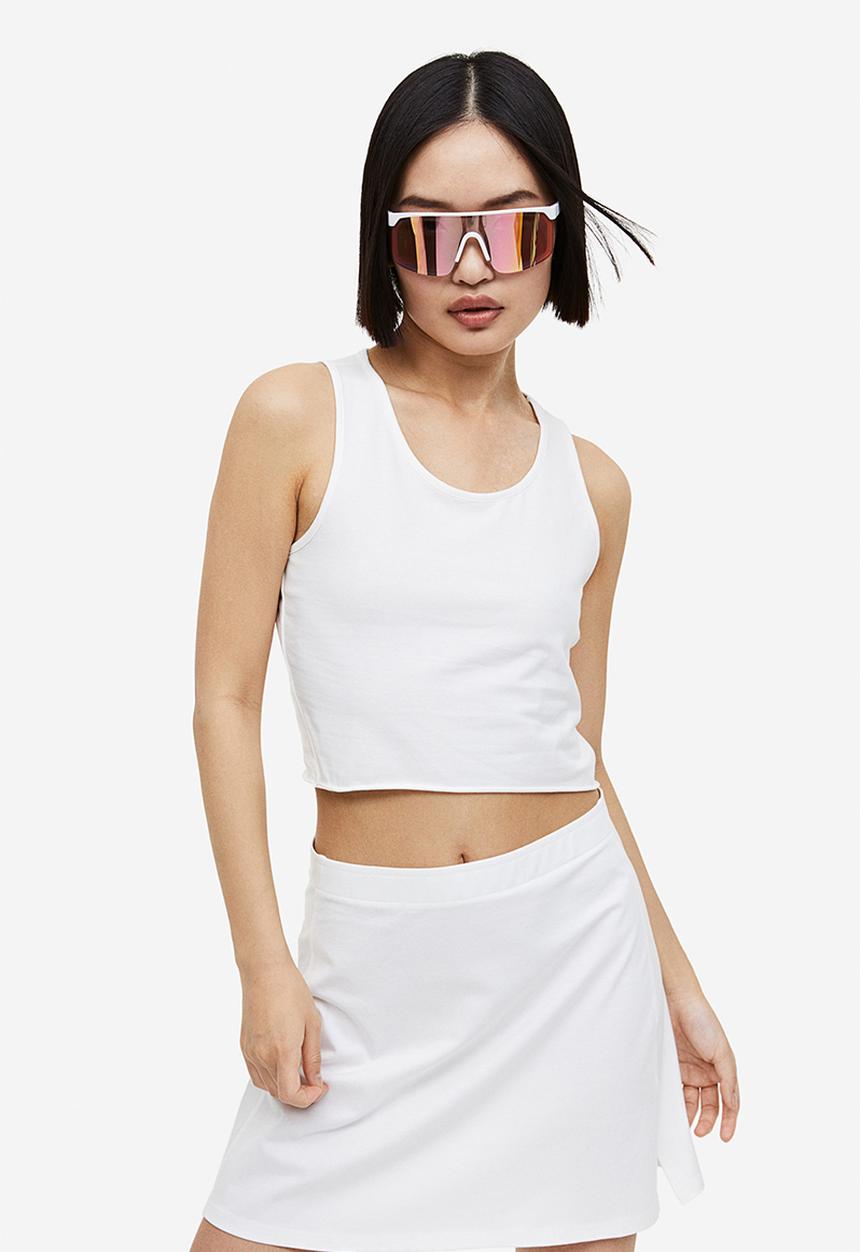 H&M - Cropped vest top - white