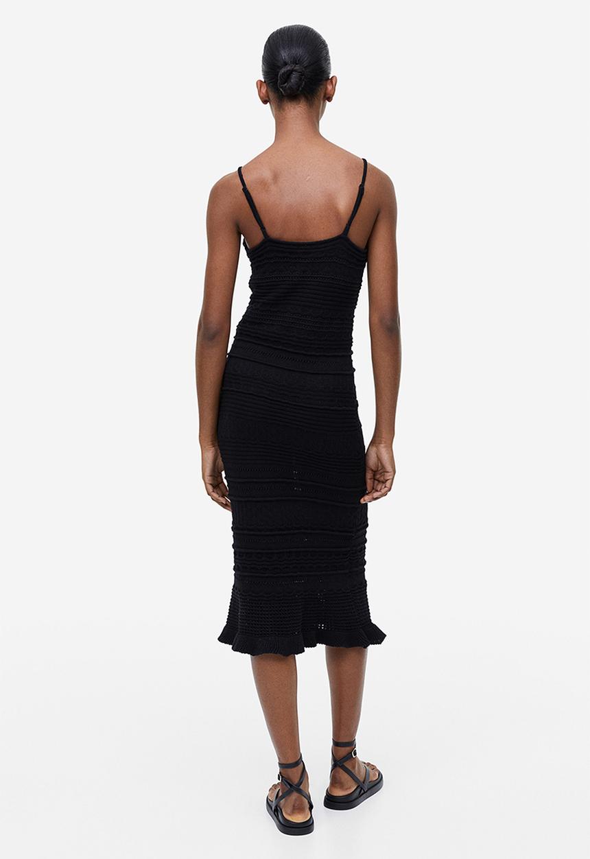 H&M - Crochet-look dress - black