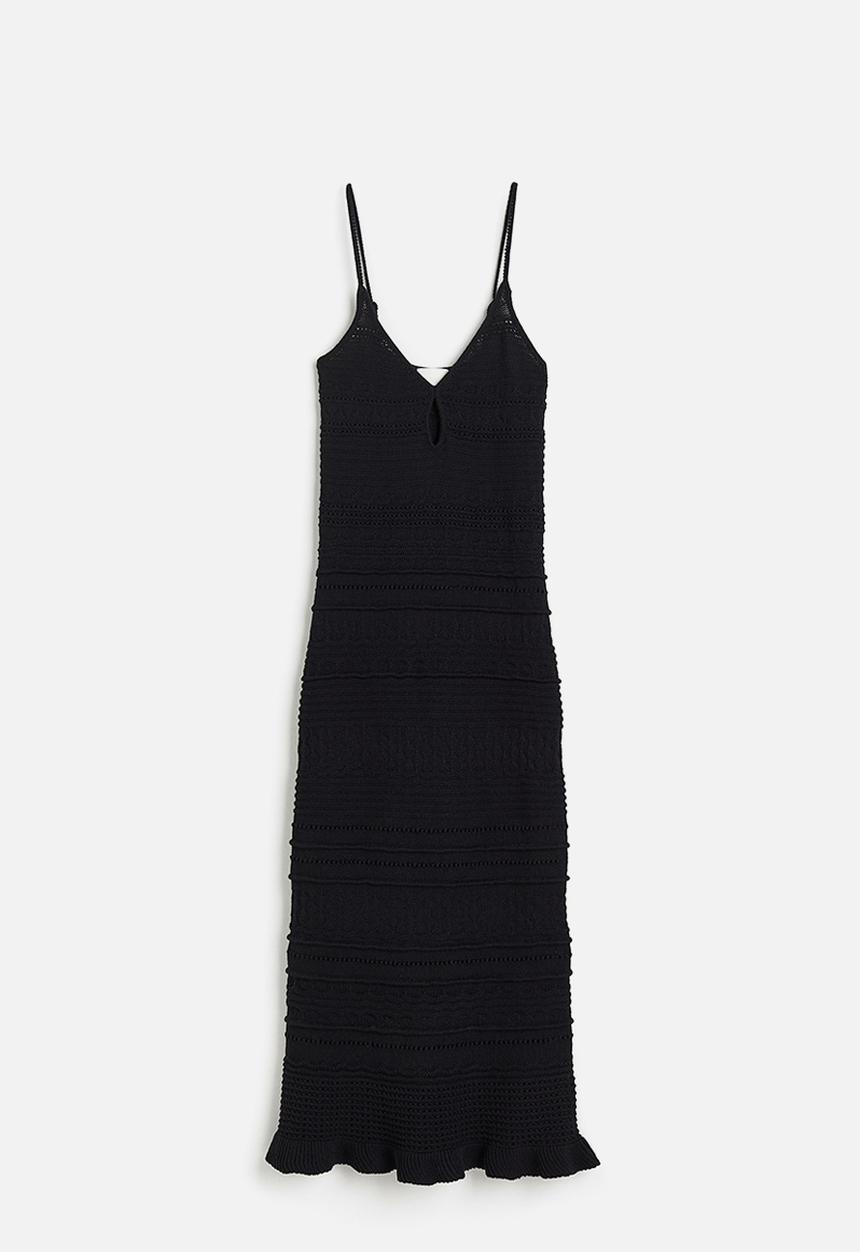 H&M - Crochet-look dress - black