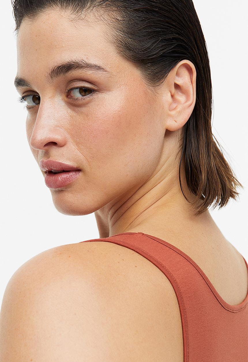 H&M - Cropped vest top - brick red