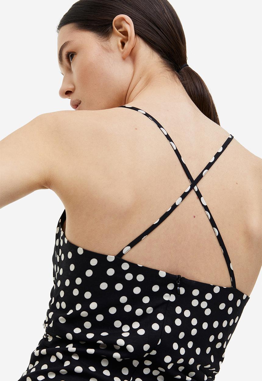 H&M - Draped dress - black spotted