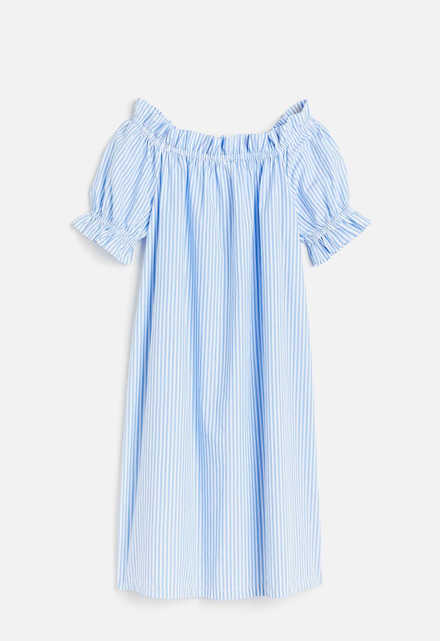 H&M - Off-the-shoulder dress - blue striped
