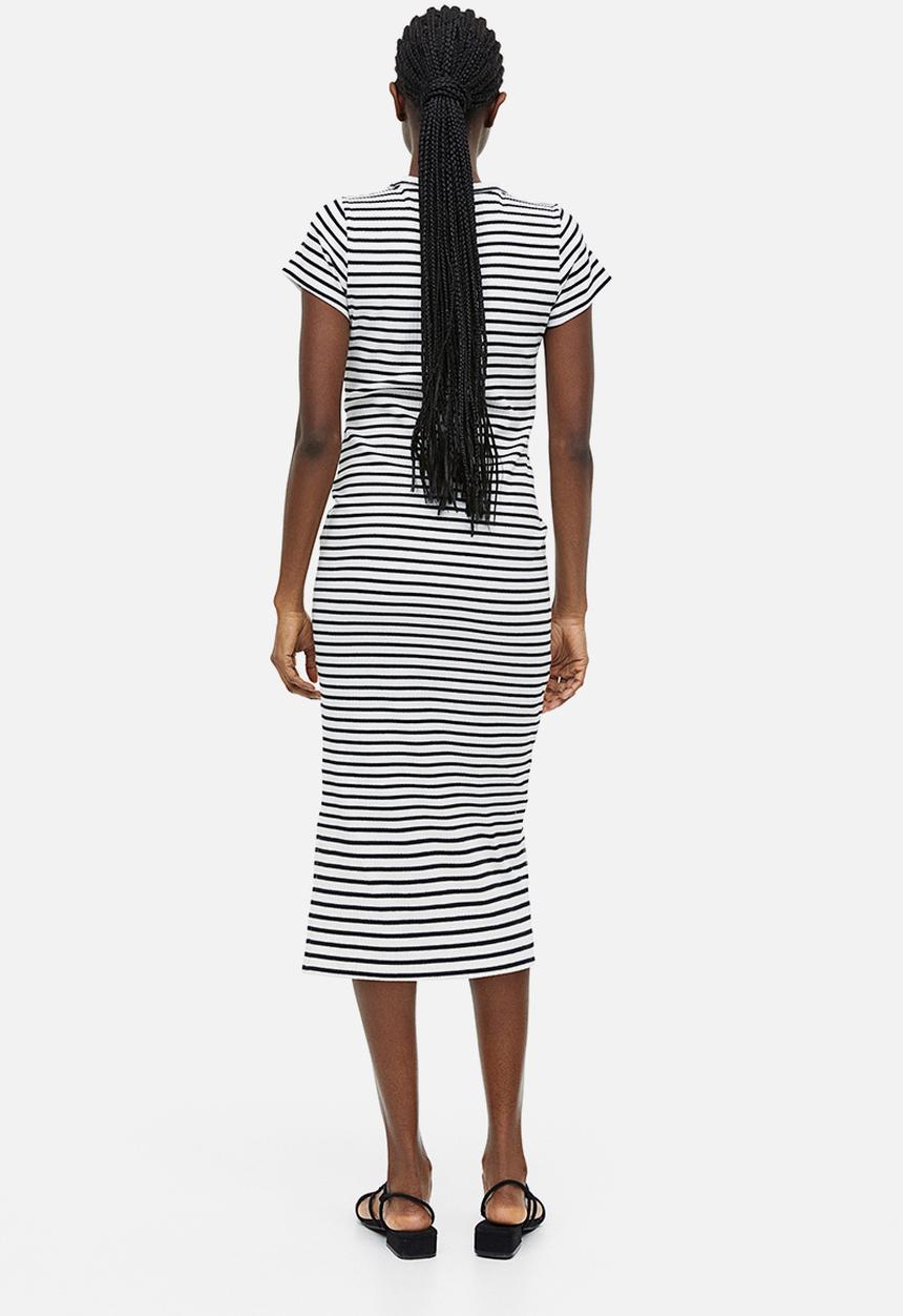 H&M - Mama ribbed dress - white/striped