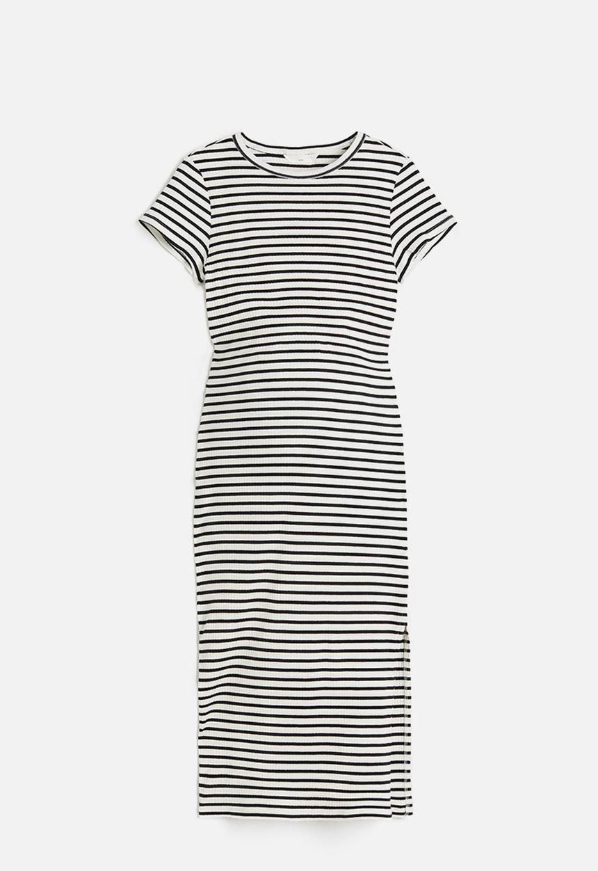 H&M - Mama ribbed dress - white/striped