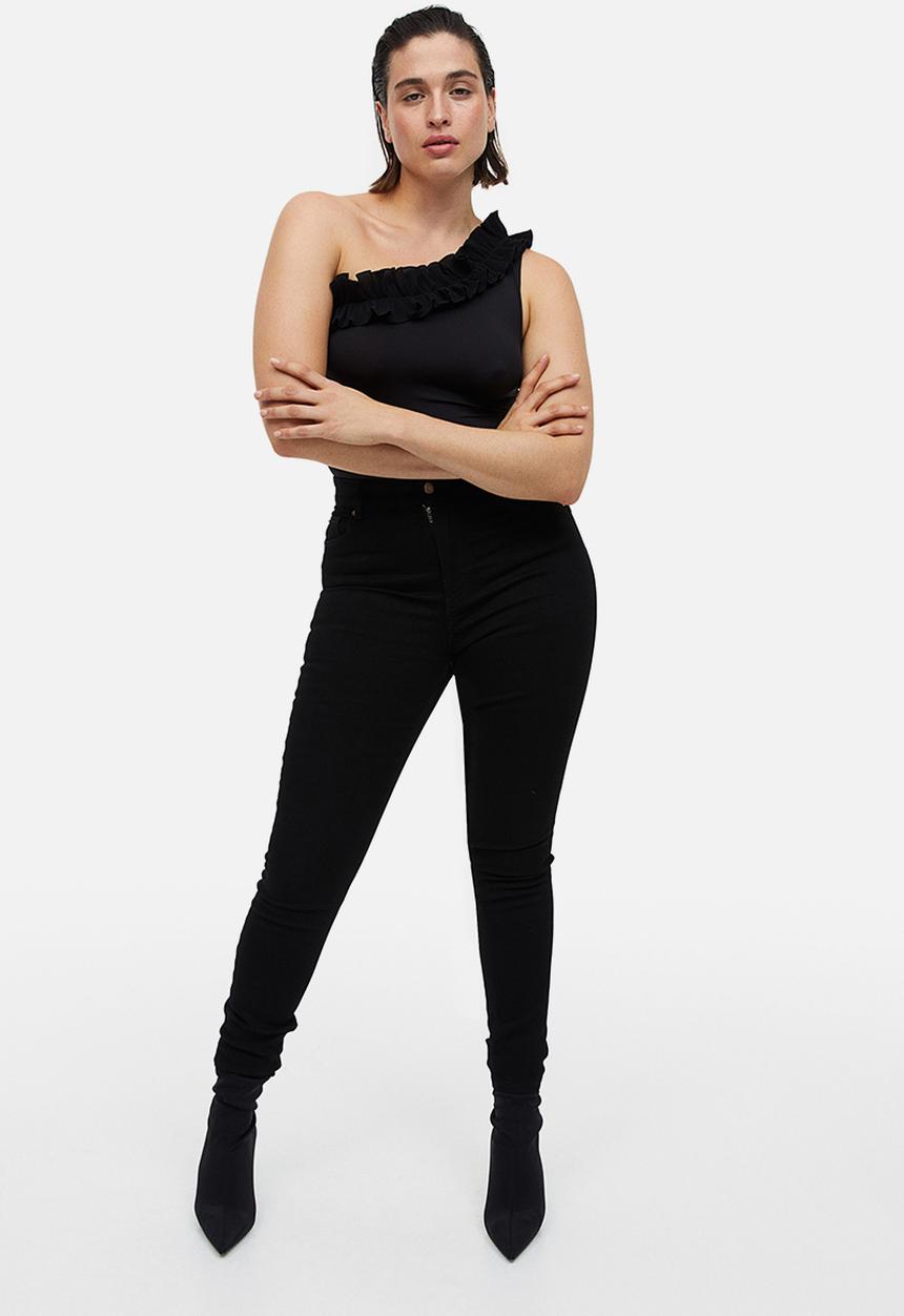 H&M - One-shoulder thong body - black