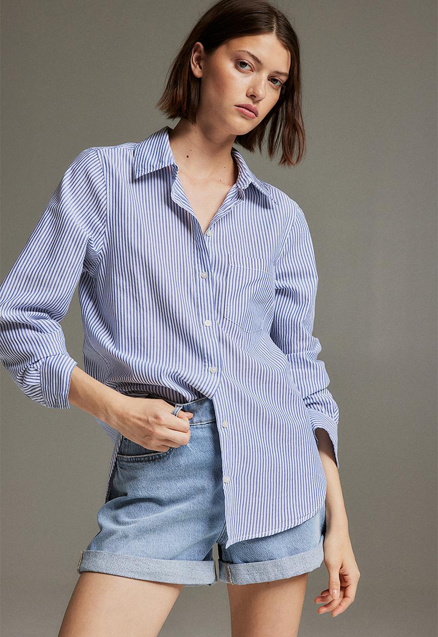 H&M - Cotton shirt - blue