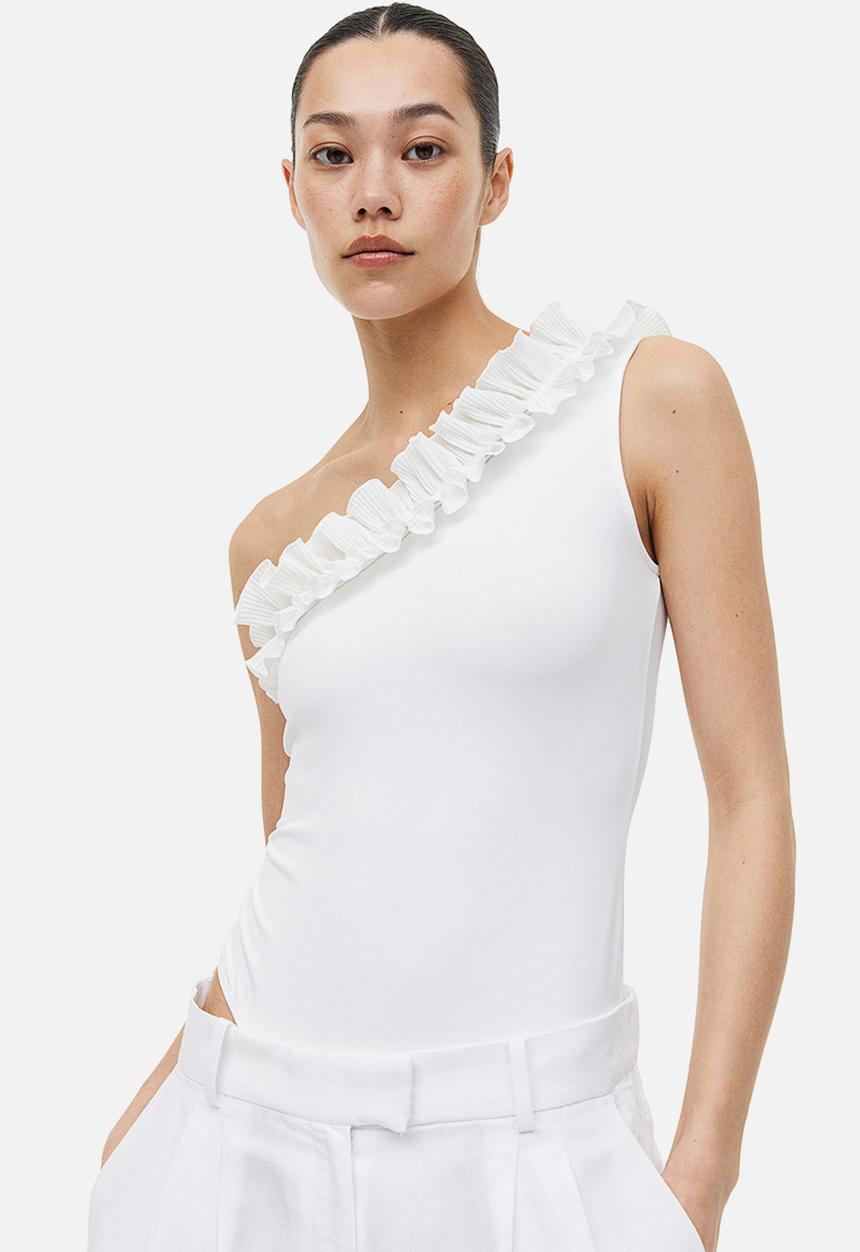 H&M - One-shoulder thong body - white