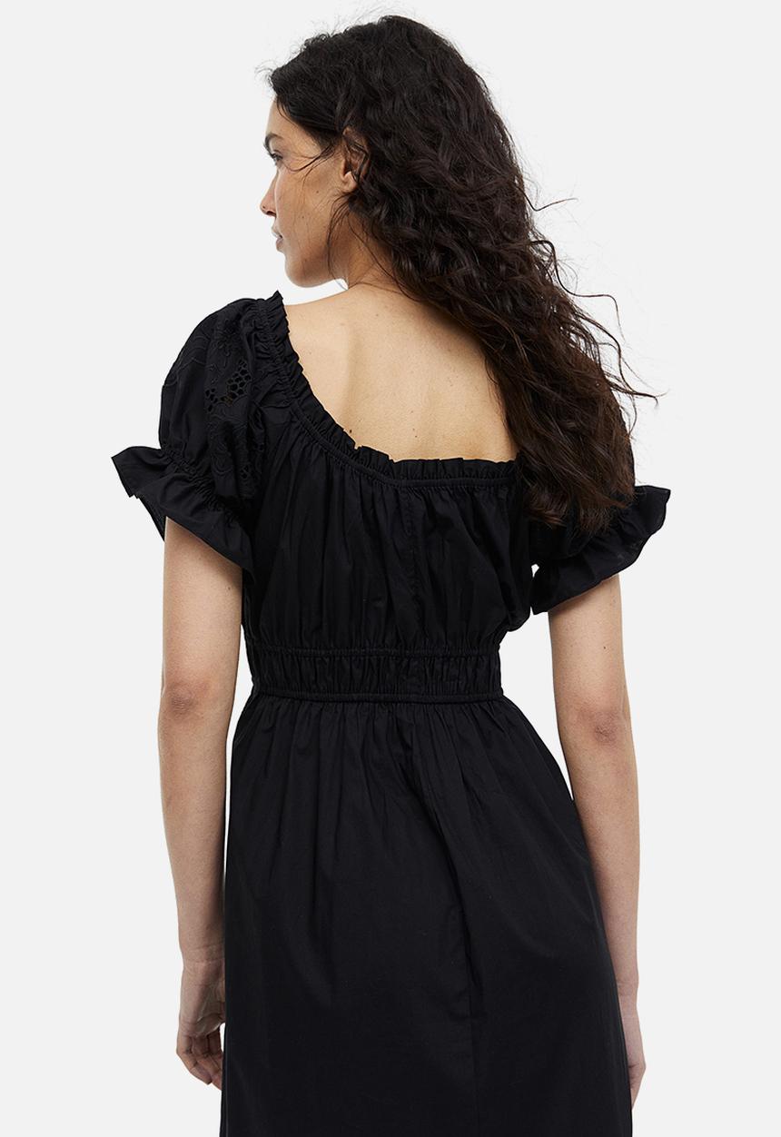 H&M - Off-the-shoulder cotton dress - black