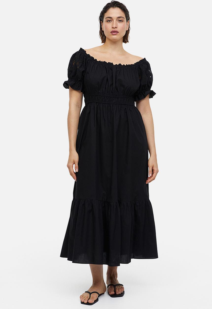H&M - Off-the-shoulder cotton dress - black