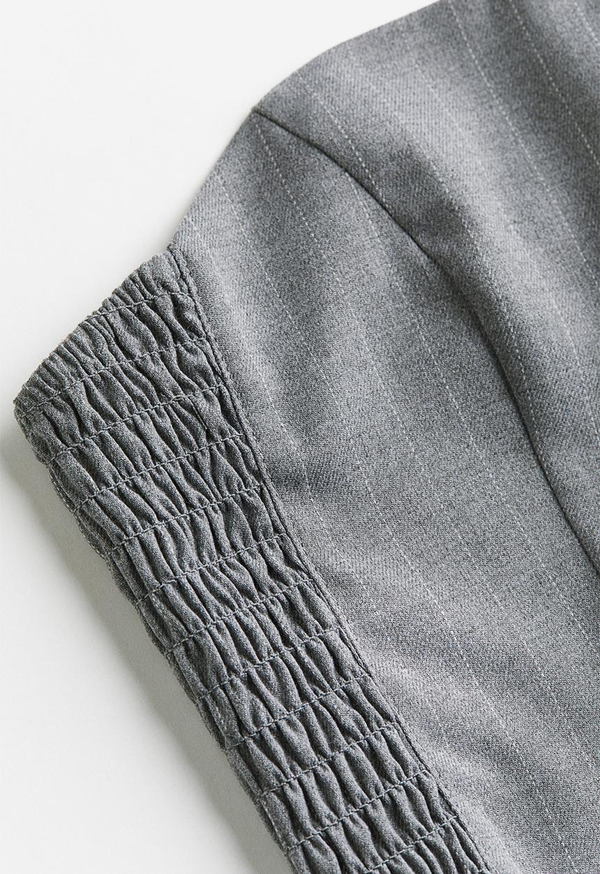 H&M - Corset top - light grey marl/pinstriped