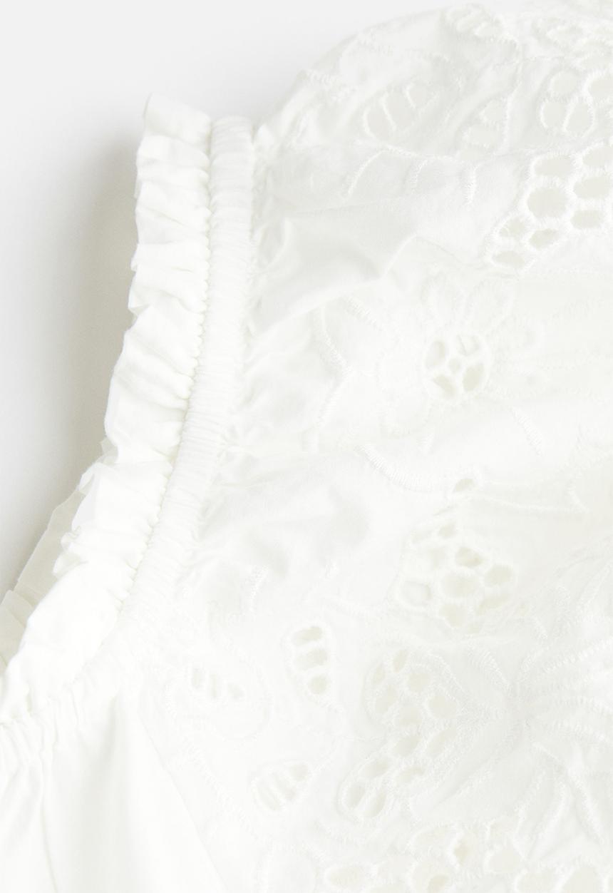 H&M - Off-the-shoulder cotton dress - white