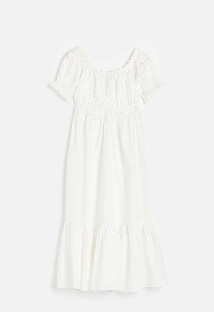 H&M - Off-the-shoulder cotton dress - white